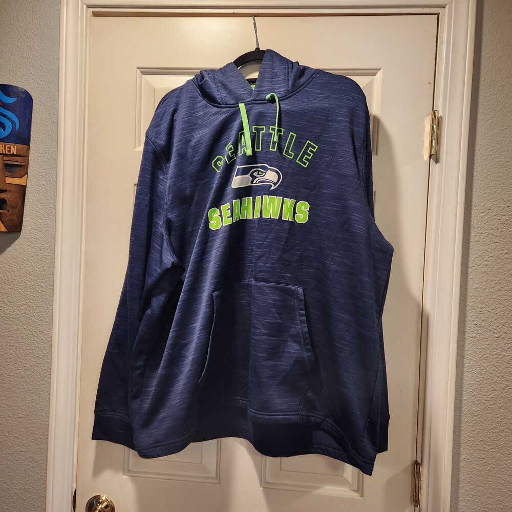 NFL Team Apparel Seattle Seahawks TX3 Warm Hoodie 2XL Blue Green